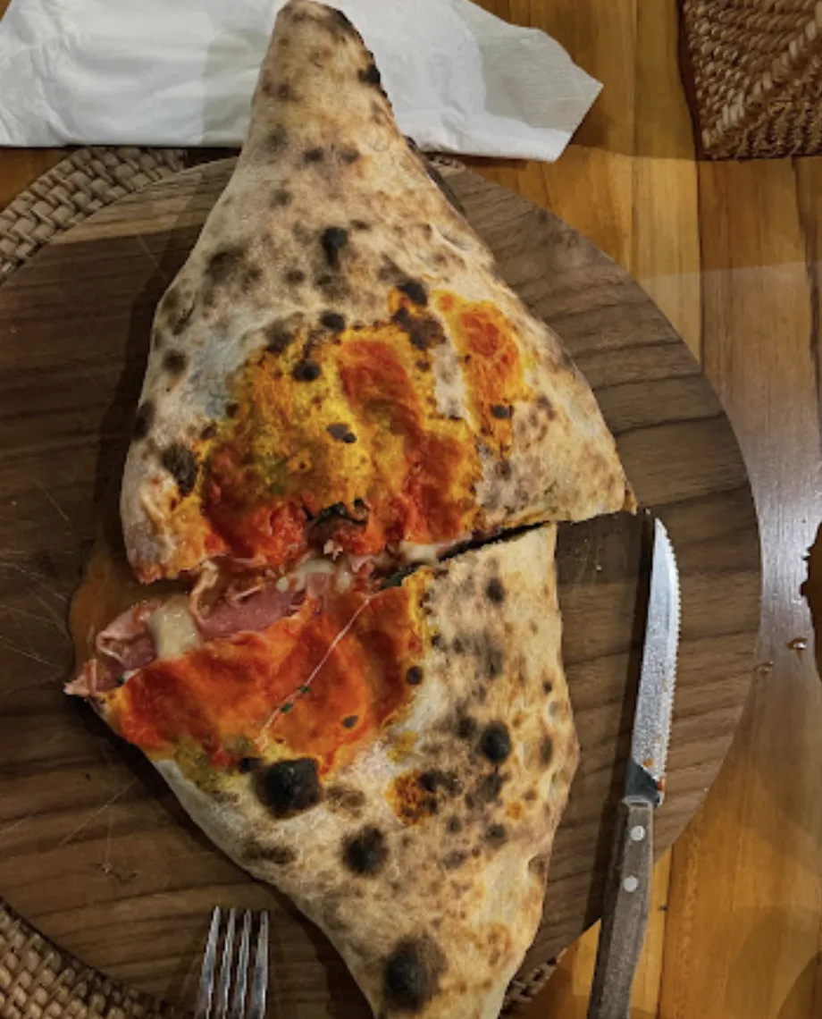 Delicious calzone at mama pizza
